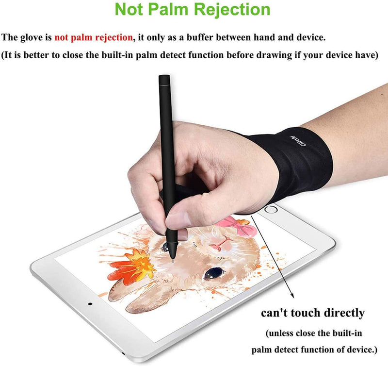 [Australia - AusPower] - OTraki 4 Pack Artist Gloves Anti Smudge Two Fingers Drawing Gloves for Paper Sketching, Pad Monitor, Graphics Tablet, Universal for Left and Right Hand - 2.75x7.08 inch S Black 