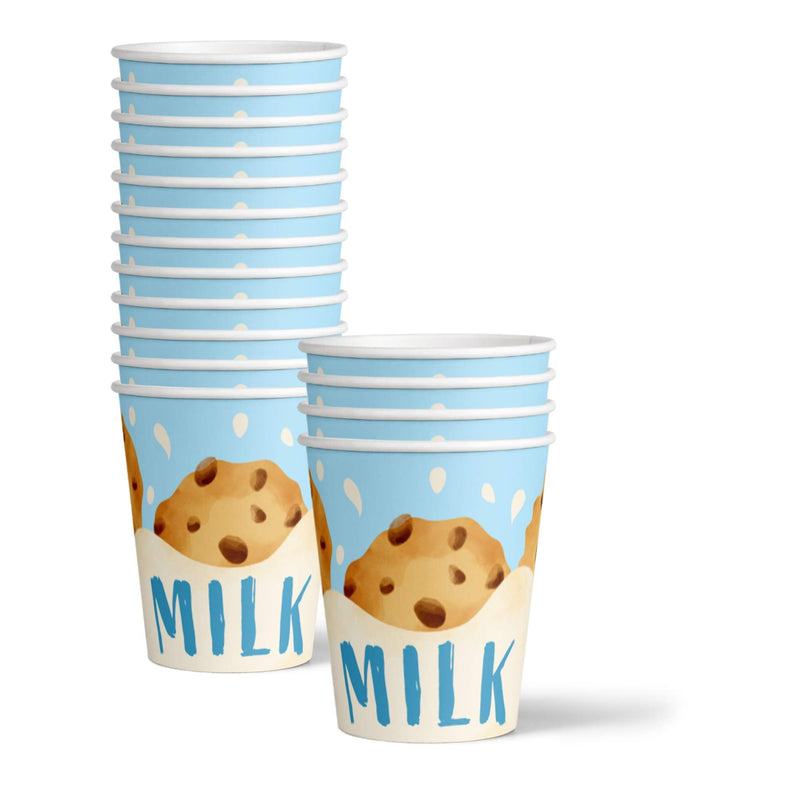 [Australia - AusPower] - Milk and Cookies Birthday Party Supplies Set Plates Napkins Cups Tableware Kit for 16 Milk and Cookies 