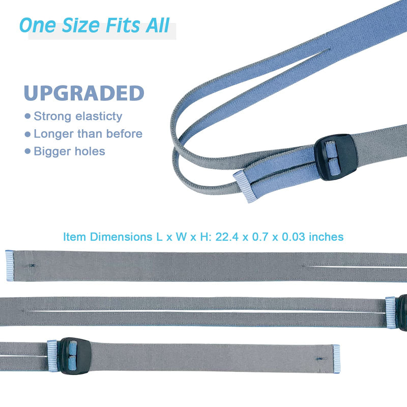 [Australia - AusPower] - Airfit P10 / N30 Headgear Strap Upgraded CPAP Mask Replacement Straps Fully Adjustable Design Quickfit Elastic Fit for Resmed P10 / N30 Nasal Pillow System - Blue//Grey (2-Pack) Blue/Gray 