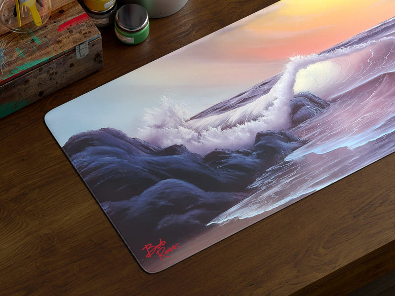 [Australia - AusPower] - Bob Ross TV Series Scenic XXL Extended Gaming Mouse Pad for Computer, Office, Keyboard and Laptop, Large Desk Mat, Large Mouse Pad 35.4"x 15.7" x 0.12" - Stormy Seas - S17 E04 