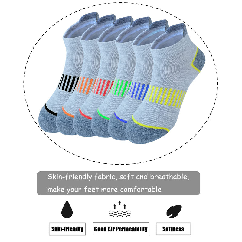 [Australia - AusPower] - Jamegio Boys Socks 12 Pairs Ankle Athletic Sock Half Cushion Low Cut socks for Little Big Kids Size Age 3-10 Years Multicolor 3-5T 