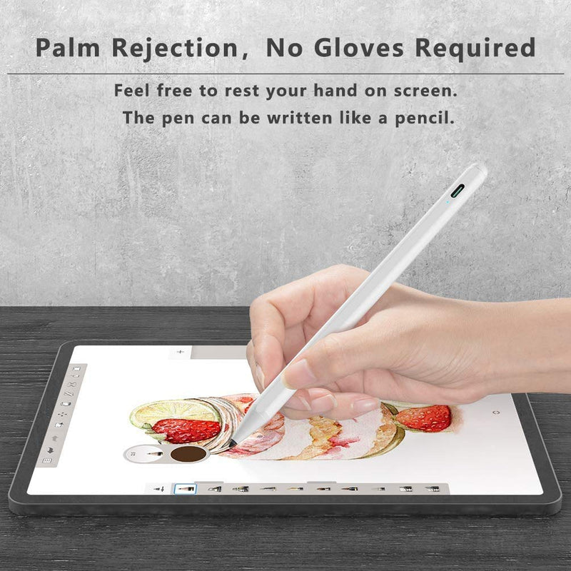 [Australia - AusPower] - Stylus Pen for iPad with Palm Rejection, Active Pencil Compatible with (2018-2022) iPad Pro 11 & 12.9 inch, iPad 9th/8th/7th/6th Gen, iPad Air 5th/4th/3rd Gen,iPad Mini 6th/5th Gen A-White 