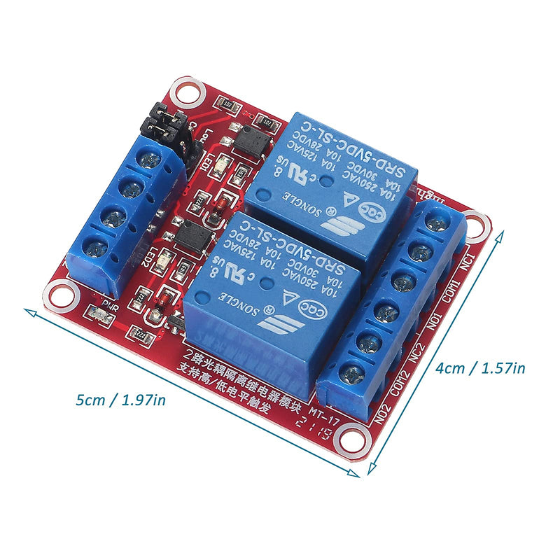 [Australia - AusPower] - AEDIKO 4pcs DC 5V Relay Module 2 Channel Relay Board with Optocoupler Support High or Low Level Trigger 2 Channel - 5V 