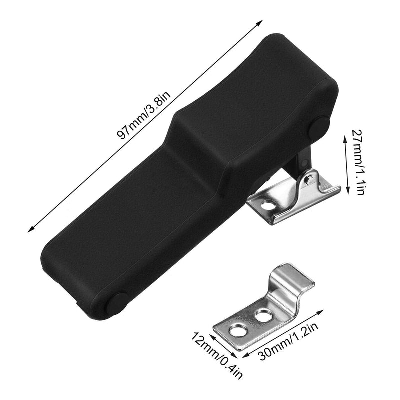 [Australia - AusPower] - Flexible Rubber Draw Latch, Front Storage Rack Rubber Latch Over Center Thermoplastic Elastomer Boat Latch for Cooler, Boat Compartment Cargo Box with Stainless Steel Keeper and Bracket (2 Pieces) 2 