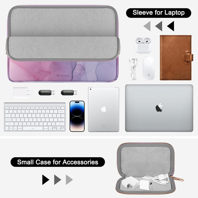 [Australia - AusPower] - ARVOK 15 15.6 16 inch Laptop Sleeve for MacBook Pro 15 inch/MacBook Pro 16 inch Water-Resistant Laptop Case Notebook Computer/Tablet Pouch Cover for HP/Dell/Lenovo/Asus/Acer/Samsung with Extra Bag 15-15.6 inch Pink Ink Painting 