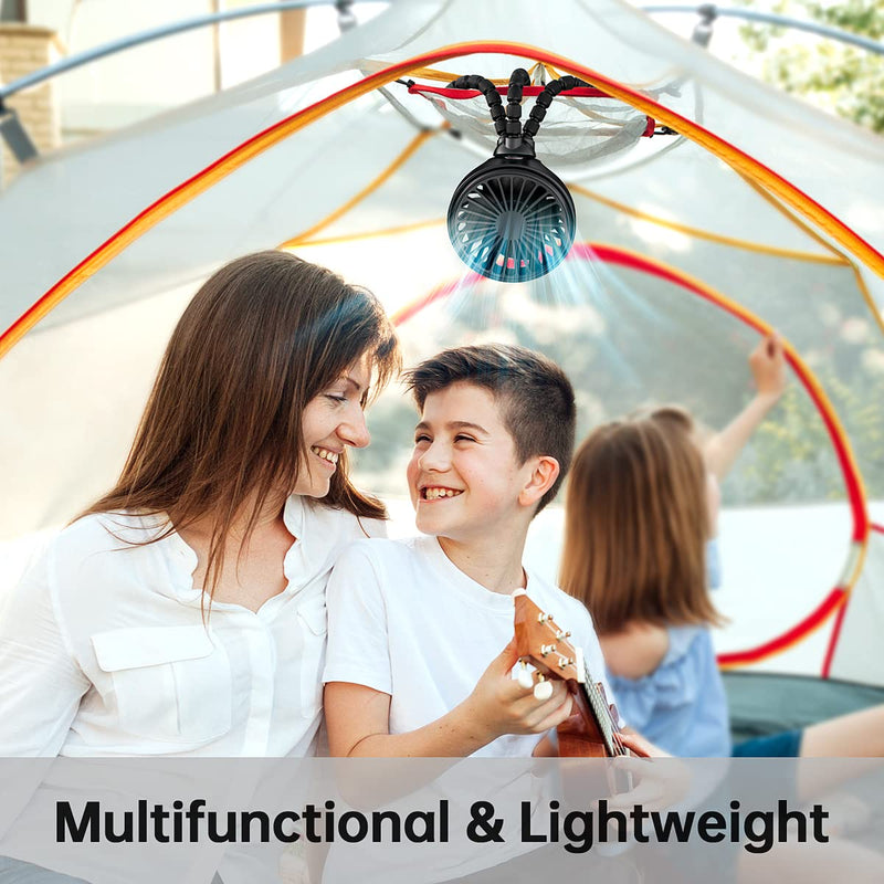[Australia - AusPower] - GUSGU Mini Stroller Fan Clip-on for Baby, Small Portable Fan Rechargeable and Handheld, USB Cooling Fan with 3 Adjustable Speeds and Flexible Tripod for Travel, Car Seat, Camping, and Bedroom black 