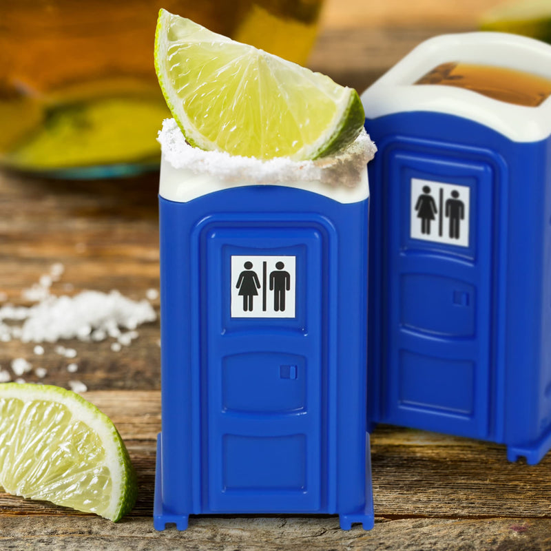 [Australia - AusPower] - Porta Potty Shot Glasses, Funny Shotglasses, Bathroom Humor Gag Gift, Set of 2, 2 Oz 