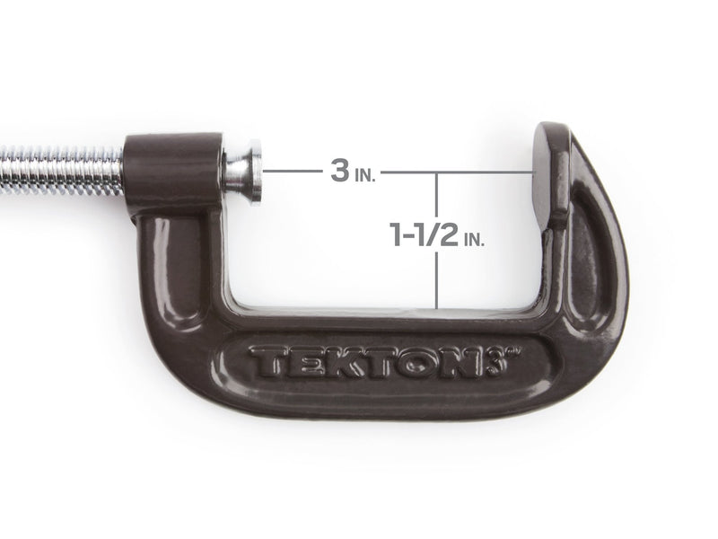 [Australia - AusPower] - TEKTON 3 Inch Malleable Iron C-Clamp | 4012 3 in. 