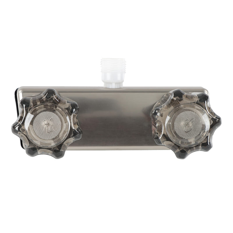 [Australia - AusPower] - Empire Faucets Exterior RV Shower Valve - 4in Nickel Camper Outdoor Shower Valve with Crystal Knobs and Vacuum Breaker 