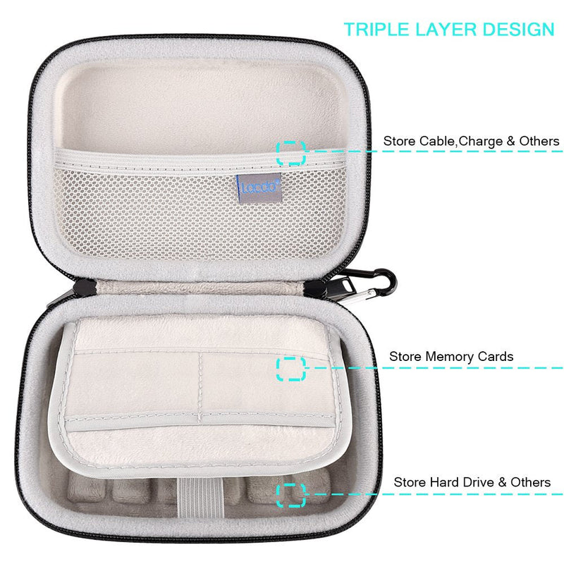 [Australia - AusPower] - Lacdo Hard Drive Carrying Case for Western Digital WD My Passport Ultra WD Elements SE WD P10 Game Drive Portable External Hard Drive 1TB 2TB 3TB 4TB 5TB USB 3.0 2.5 inch HDD Travel Storage Bag, Blue 