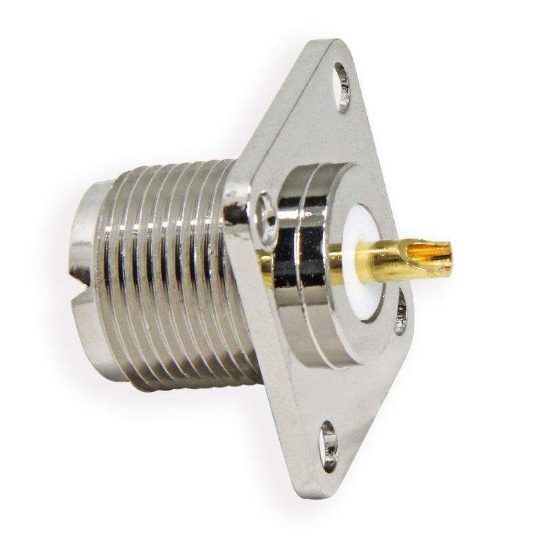 [Australia - AusPower] - SO239 Chassis Mount, 10-Pack UHF Female PL259 Jack 4-Hole Solder Flange Panel Mount Coax Coaxial RF Connector for CB Ham Radio Antenna 