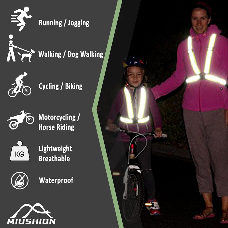 [Australia - AusPower] - Miushion Reflective Vest - Running Vest Reflector, Reflective Running Vest with Safety Straps, High Visibility Reflector A-2pcs Vests 