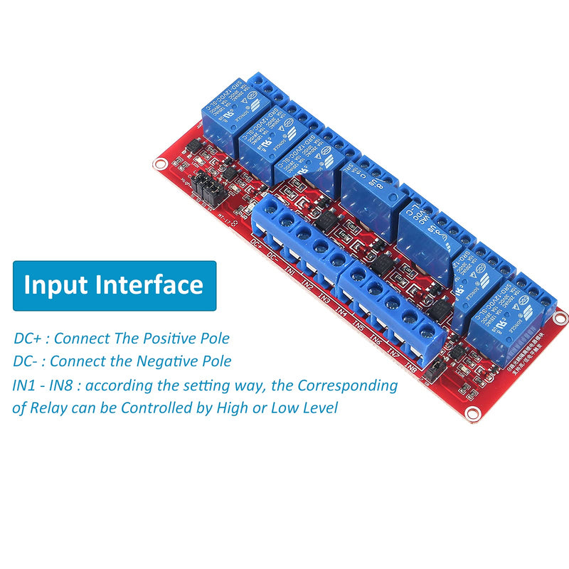 [Australia - AusPower] - AEDIKO DC 12V Relay Module 8 Channel Relay Board with OPTO-Isolated High or Low Level Trigger Compatible with Raspberry Pi Arduino UNO R3 MEGA 1280 DSP ARM PIC AVR STM32 