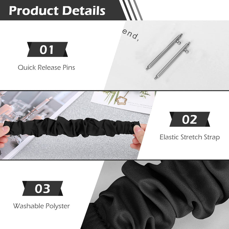 [Australia - AusPower] - Scrunchie Watch Bands for Women Compatible with Galaxy Watch 4 Band 40mm/44mm/Watch 4 Classic 46mm/42mm/Galaxy Watch Active 2 Elastic Replacement Soft Band For 20mm A(Gray/Black/Pink/Purple/White) Small-Size 