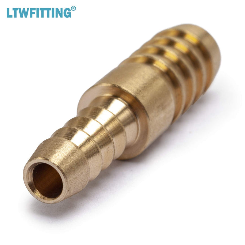 LTWFITTING 1/4 In. X 3/8 In. I.D. Brass Hose Barb Reducer Splicer Fittings (10-P