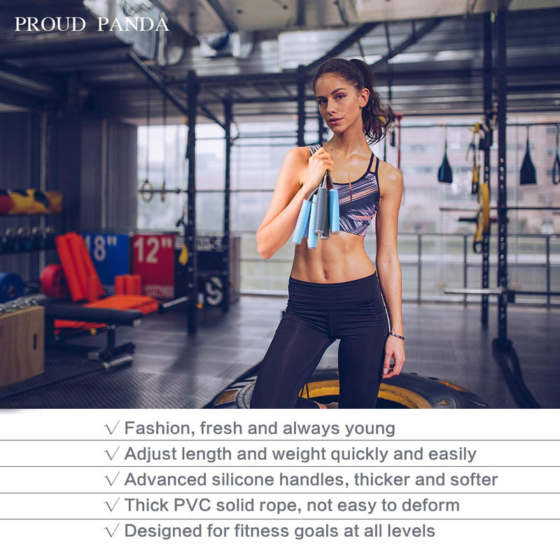 [Australia - AusPower] - Weighted Jump Rope Workout-1LB Professional Skipping Rope with Adjustable Length and Silicone Comfortable Grips,Heavy Jumpropes Adults Fitness Women Men,Cardio Boxing Endurance Training Exercise Gray 
