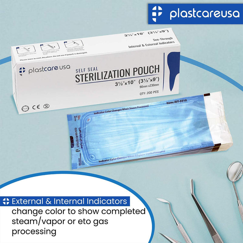 [Australia - AusPower] - 400 2.25 x 4 Inch Self Sterilization Autoclave Pouches for Cleaning Tools, Sterilizer Bags for Dental Offices, Pouch for Dentist Tools, 2 Boxes of 200 