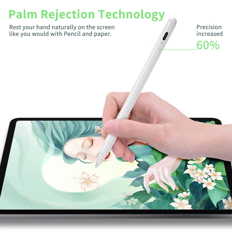 [Australia - AusPower] - 2021 12.9-inch iPad Pro Stylus Pencil,1.5mm Fine Pom Tip Palm Rejection Stylus Pens Compatible with Apple Pencil for 2021 12.9-inch iPad Pro Stylus Pen for Write/Draw/Sign/Sketch,White 