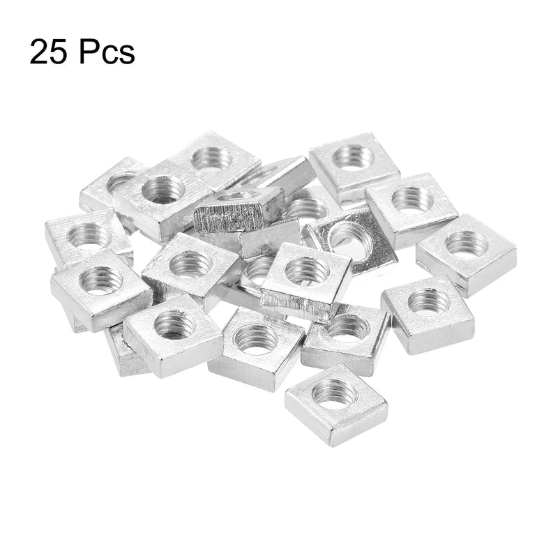 [Australia - AusPower] - uxcell Square Nuts, M6x10mmx4mm Zinc-Plated Metric Coarse Thread Assortment Kit, 25 Pcs 