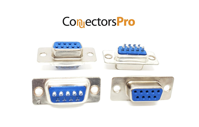 [Australia - AusPower] - Connectors Pro Pc Accessories 10 Sets Solder Cup DB9 Female + Plastic Hoods, 9 Pins D-Sub Connector & Hood Set, 20-Pack (10 DB9 Females + 10 Hoods) 