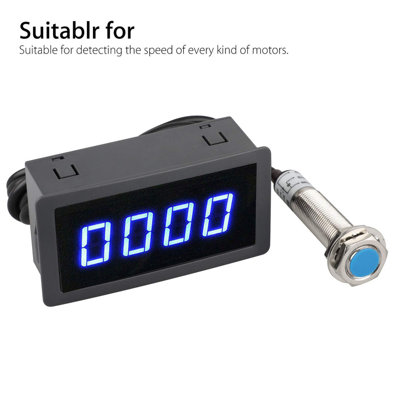 [Australia - AusPower] - EEEkit 4 Digital Red/Blue LED Tachometer RPM Speed Meter + Hall Proximity Switch Sensor NPN Led Panels Digital Led Module Blue 