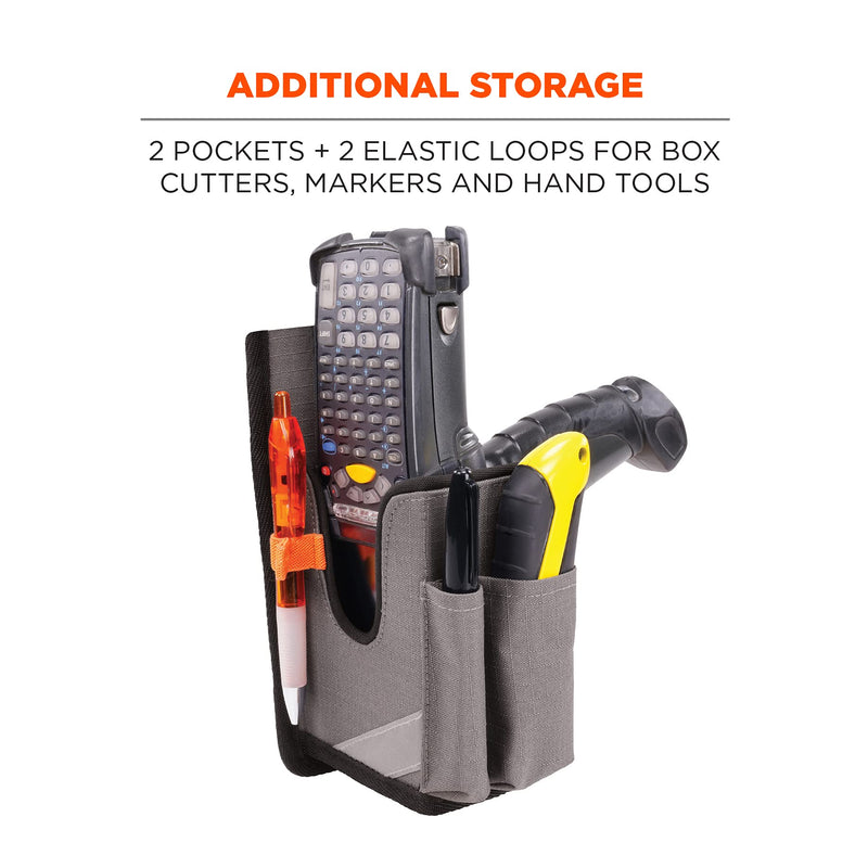 [Australia - AusPower] - Ergodyne Squids 5540 Barcode Scanner Holster Pouch for Gun Grip Mobile Computers, Holder for Handheld Bar Code Scanners, Belt Loop Attachment Large Handheld Barcode Scanner Holster with Belt Loop 