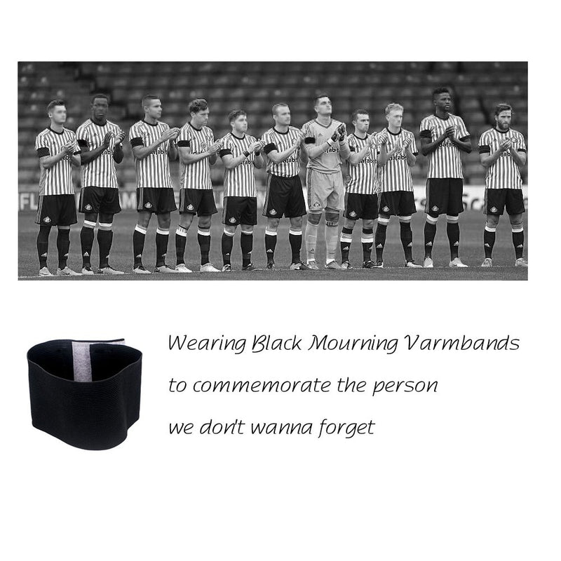 [Australia - AusPower] - Wrzbest Black Mourning Band Soccer Football Mourning Armband,Elastic Adjustable Funeral Armband 