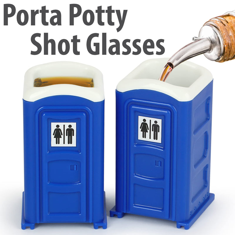 [Australia - AusPower] - Porta Potty Shot Glasses, Funny Shotglasses, Bathroom Humor Gag Gift, Set of 2, 2 Oz 