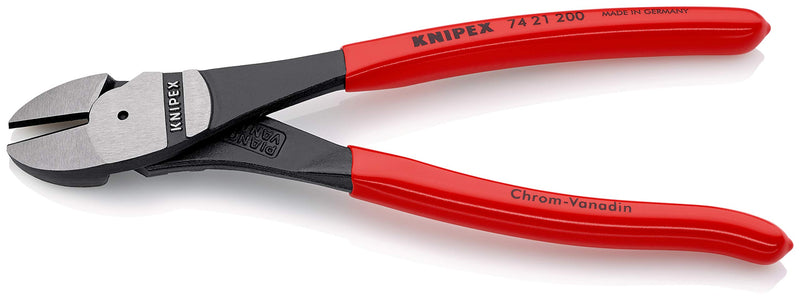 [Australia - AusPower] - KNIPEX Tools 74 21 200, 8-Inch High Leverage Angled Diagonal Cutters 8-Inch, Angled 