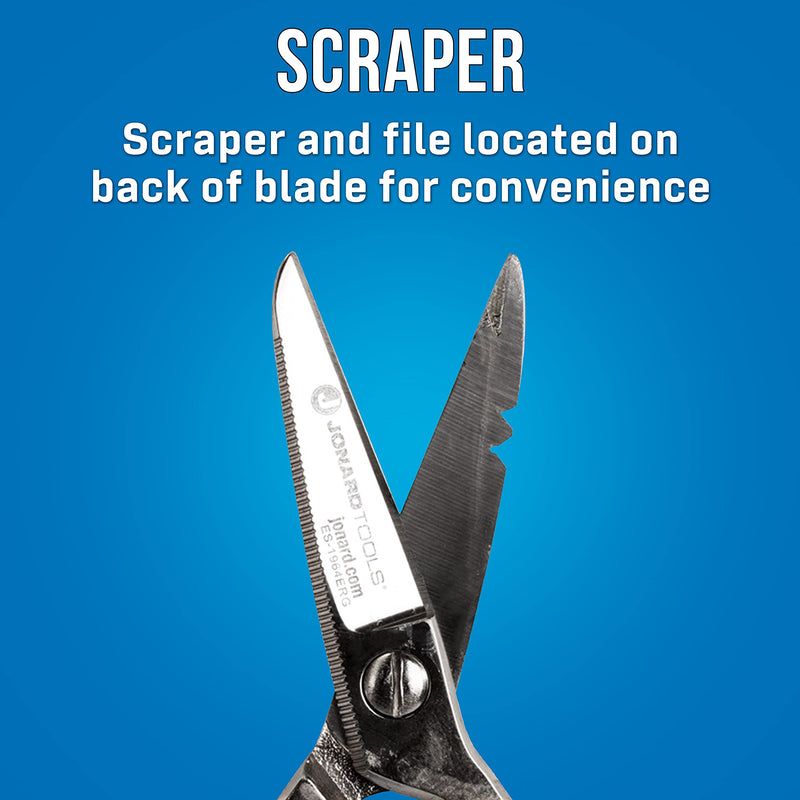 [Australia - AusPower] - Jonard Tools ES-1964ERG Stainless Steel Electrician Scissors, For Heavy Duty Use With Ergonomic Handle Ergonomic Scissors 