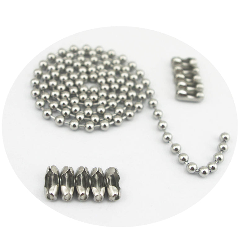 [Australia - AusPower] - Glory Qin 6mm Stainless Steel Ball Chains & 10 Matching connectors (6mm, 10 feet) 