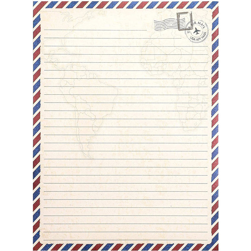[Australia - AusPower] - 48 Pack Stationery Paper and Envelopes Set, Penpal Kit for Writing Letters in Travel Design 