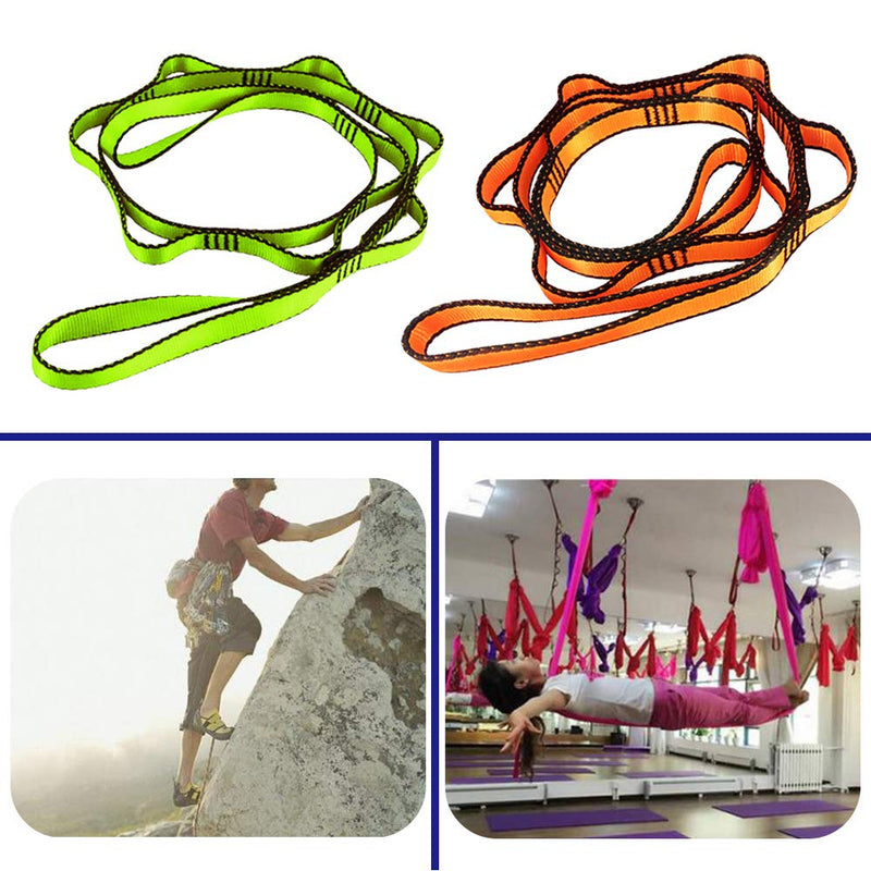 [Australia - AusPower] - FOSER 2pcs Daisy Chains, Yoga Hammock Extension Strap, 23KN Adjustable Nylon Climbing Sling Fitness Pilates and Exercise Extend Strap 