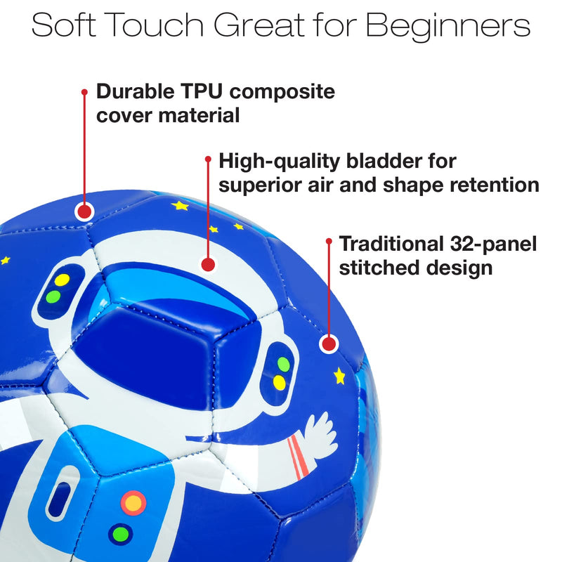 [Australia - AusPower] - Xcello Sports Kids Soccer Ball Soft Thick Durable TPU Cover 2 Pack with Pump (Available in Size 2, and Size 3) Black/White 
