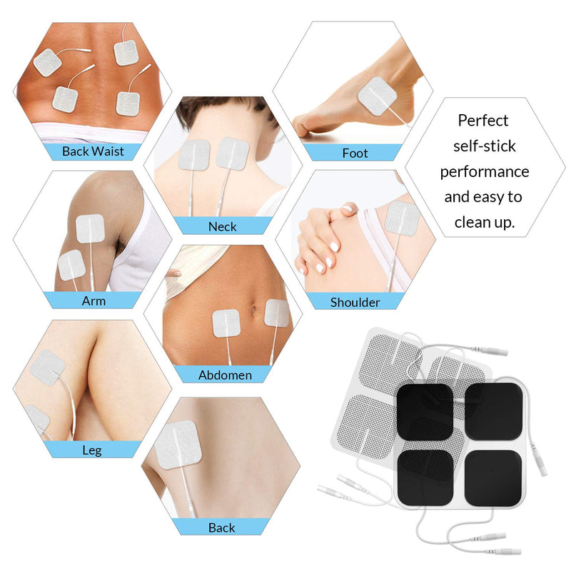 [Australia - AusPower] - DONECO TENS Unit Pads 2X2 48 Pcs Replacement Pads Electrode Patches for Electrotherapy 