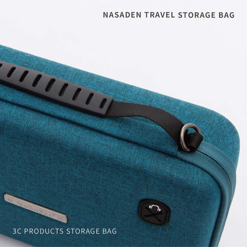 [Australia - AusPower] - NaSaDen Hardshell travel Storage case -Portable shoulder bag,Electronic Organizer Universal Cable Organizer, hard-side case for Cable, Charger, Phone, Room card. Flexible to be a cosmetics case Lime Grey 
