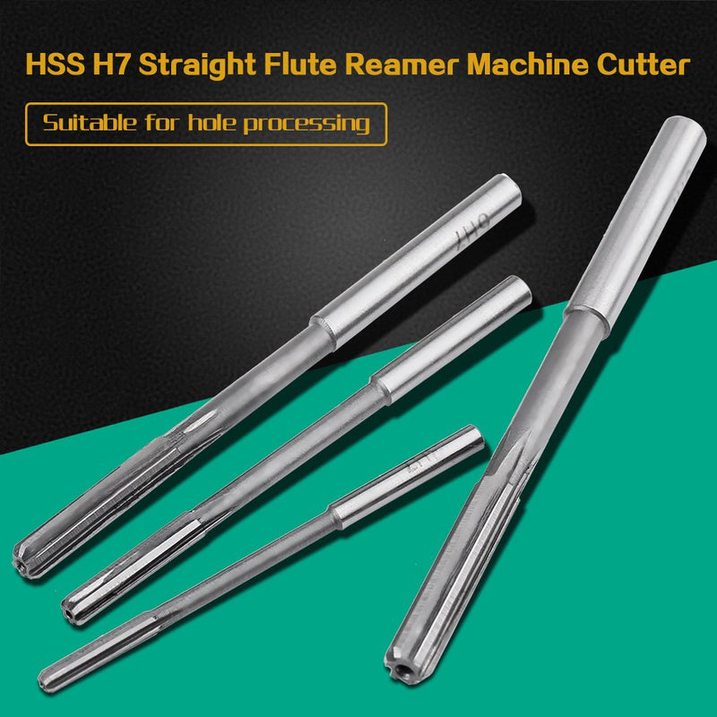 [Australia - AusPower] - Chucking Reamer Set, 10Pcs HSS H7 Straight Shank Chucking Machine Reamer Milling Cutter Tool, Straight Flute Reamer Machine Cutter, 3/4/5/6/7/8/9/10/11/12mm 