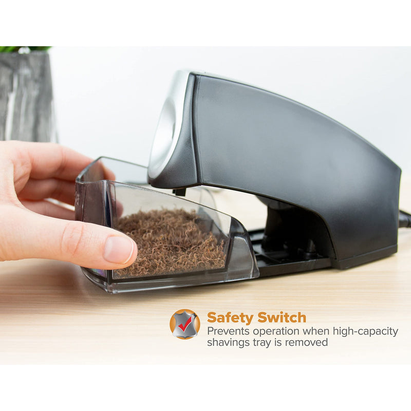 [Australia - AusPower] - Bostitch Personal Electric Pencil Sharpener, Powerful Stall-Free Motor, High Capacity Shavings Tray, Black (EPS4-BLACK) 