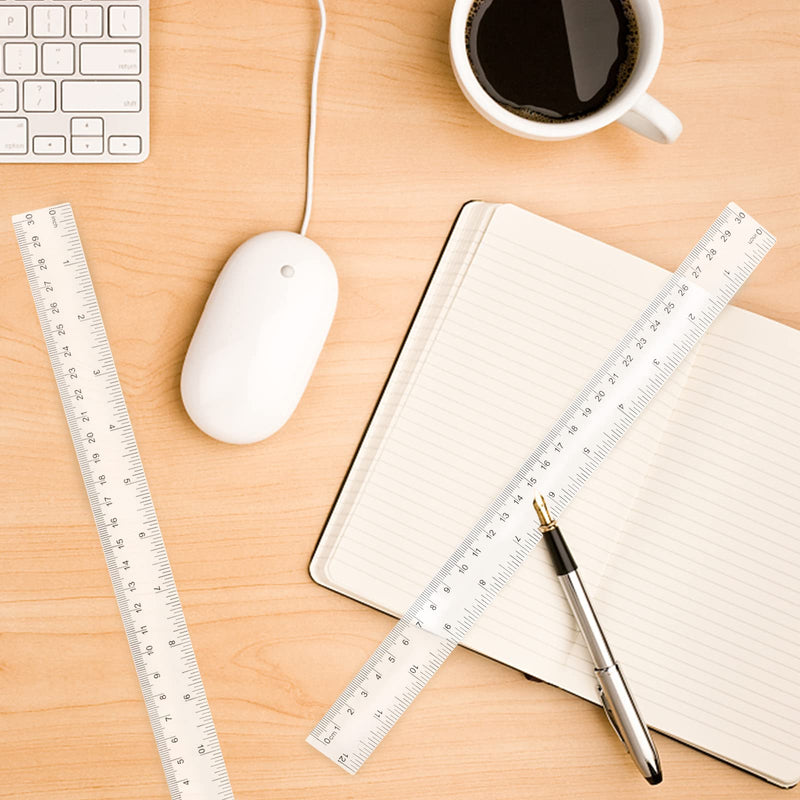 [Australia - AusPower] - 40 PCS Clear Plastic Rulers, Clear Ruler for School, Office, Home, Plastic Ruler Straight Ruler（12inch/30cm） 