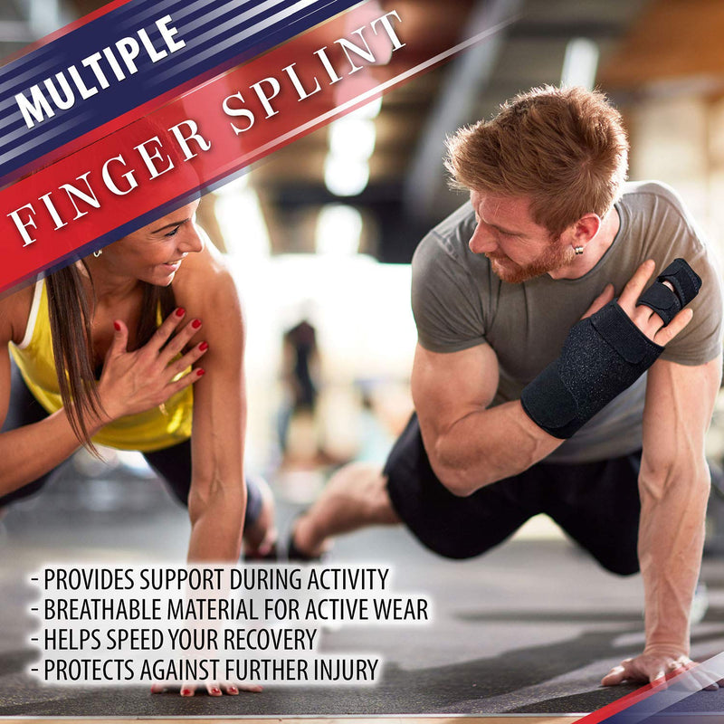 [Australia - AusPower] - Trigger Finger Splint Finger Brace – Supports Two or Three Fingers. Help Broken Fingers Hand Contractures, Arthritis, Tendonitis, Mallet Fingers or Hand Splint for Metacarpal Fractures (Right - S/Med) Small/Medium (Pack of 1) Right 