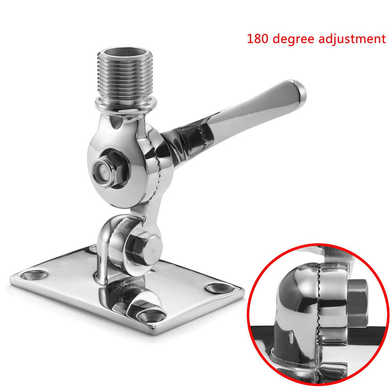 [Australia - AusPower] - ZOMCHAIN Marine VHF Antenna Mounts, Ratchet Mount, 316 Stainless Steel Adjustable Base Mount for Boat 