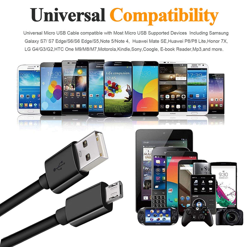 [Australia - AusPower] - KAHEAUM Micro USB Cable 10ft High Speed Data Transfer Fast Charging Android Phone Charger Cord for Kindle Fire Samsung Galaxy Note 5 4 S6 Edge J7 J7V J5 J3 LG Moto E4 E5 E6 Tablet PS4 Xbox Car-Black 01-black 