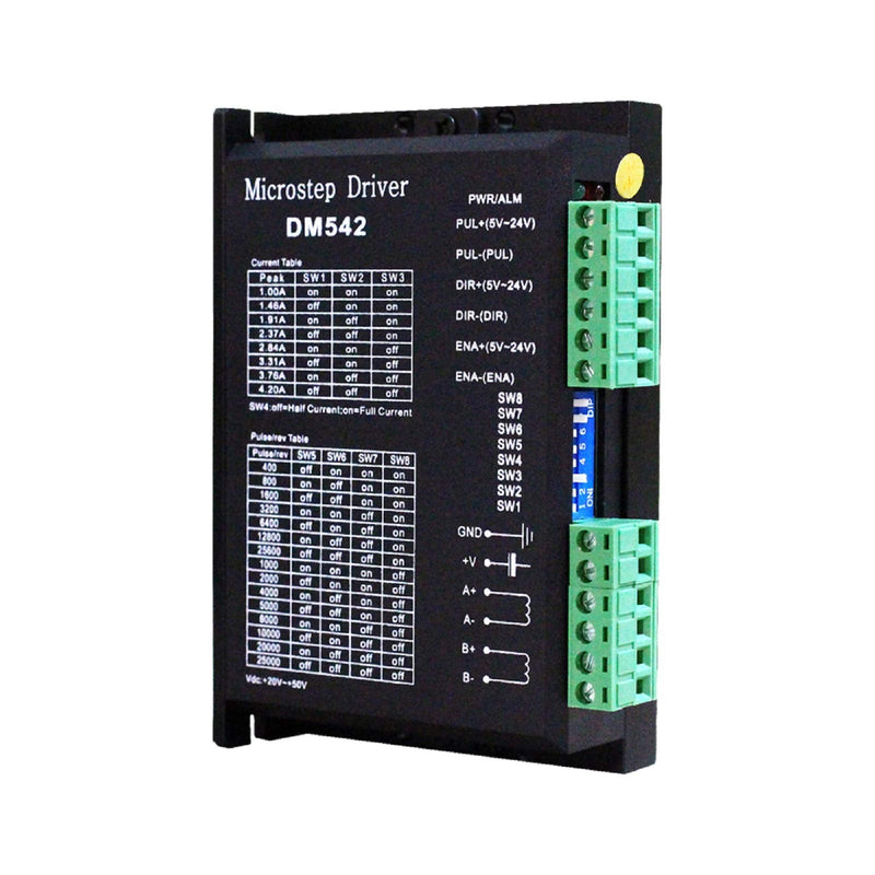 [Australia - AusPower] - EASON CNC Stepper Motor Driver DM542 DC20-50V 2-Phase 128 Subdivision for Nema 17, 23, 42 Series Stepper Motor CNC Controller single Axis Hybrid MicroStepping 