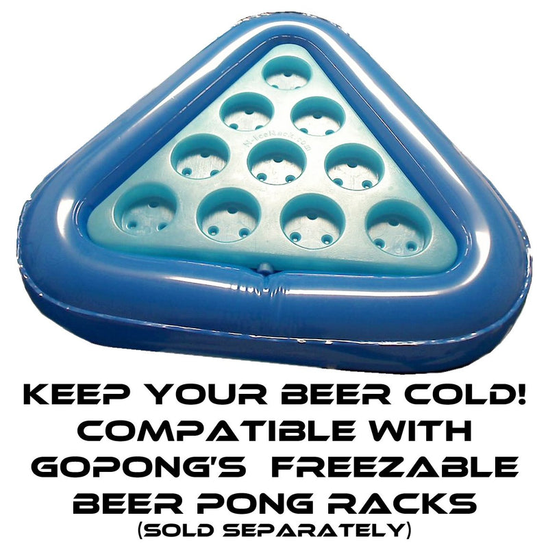 [Australia - AusPower] - GoPong Pool Pong Rack Floating Beer Pong Set, Includes 2 Rafts and 3 Pong Balls, Blue 