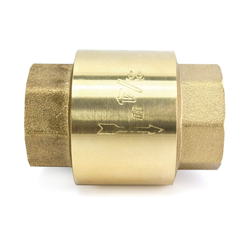 [Australia - AusPower] - QWORK In-Line Check Valve Brass, 3/4" Female One Way Check Valves, 3/4 Inch 1 Pack 