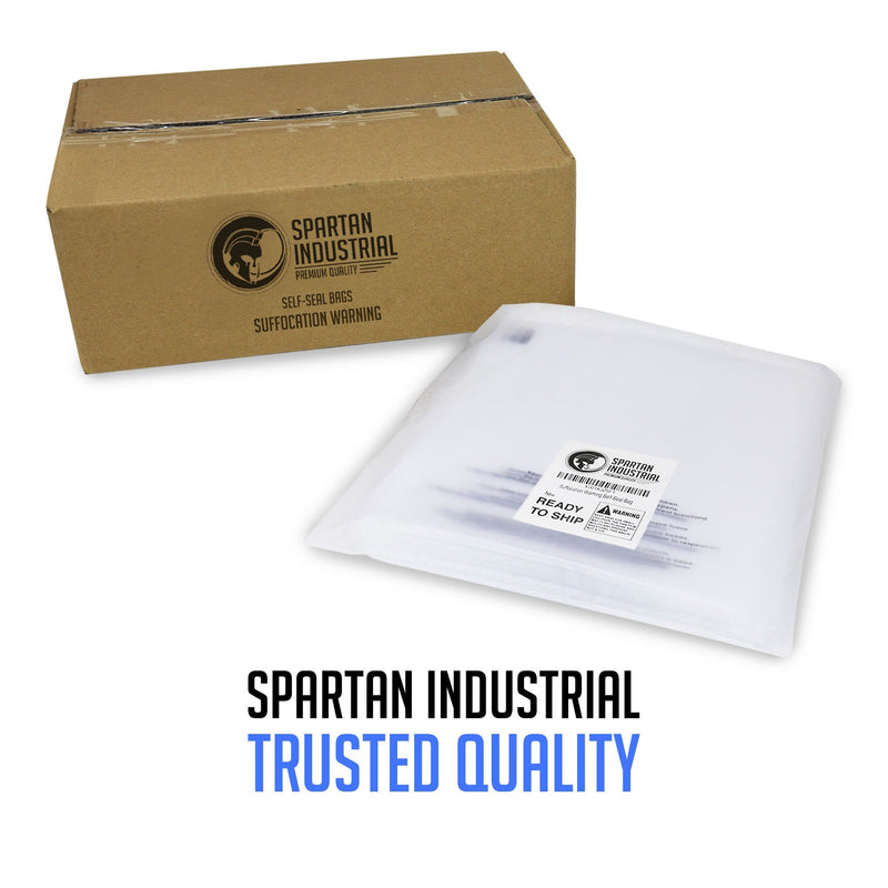 [Australia - AusPower] - Spartan Industrial - 10” X 13” (100 Count) Self Seal Clear Poly Bags with Suffocation Warning for Packaging, T Shirts & FBA - Permanent Adhesive 10" X 13" 