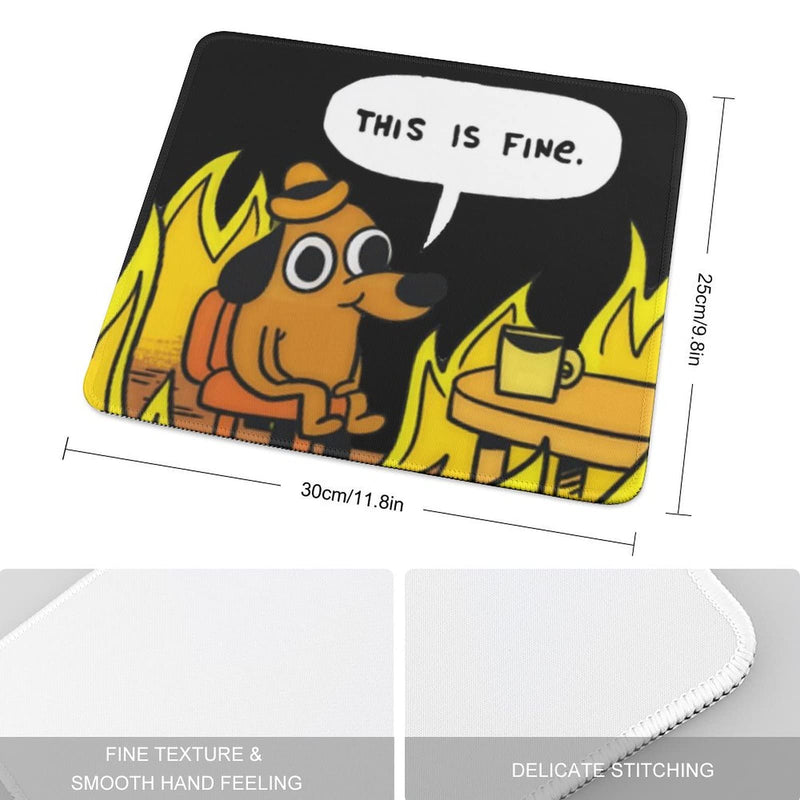[Australia - AusPower] - This is Fine Dog Fire Funny Meme Mouse Pad Non-Slip Gaming Mouse Pad with Stitched Edge Computer Pc Mousepad Rubber Base for Office Home 