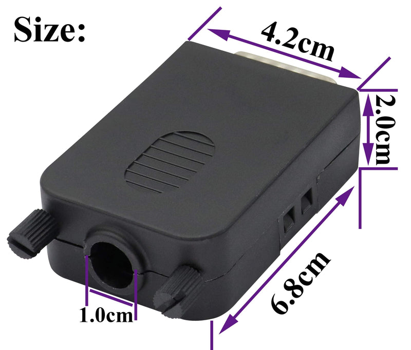 [Australia - AusPower] - AAOTOKK DB15 Screw Terminal Block Adapter D-SUB 15 Pin 2 Row DB15 Male to 16 Pin/Way Female Serial Terminal Breakout Board Connector Signal Module with case (2Pcak/Male) 