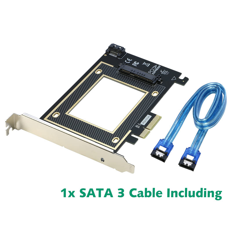 [Australia - AusPower] - U.2 to PCI-e Adapter, RIITOP PCIe 3.0 x4 to 2.5" U.2 (SFF-8639) SSD or SATA3 (6G) to 2.5 SATA SSD Expansion Card 