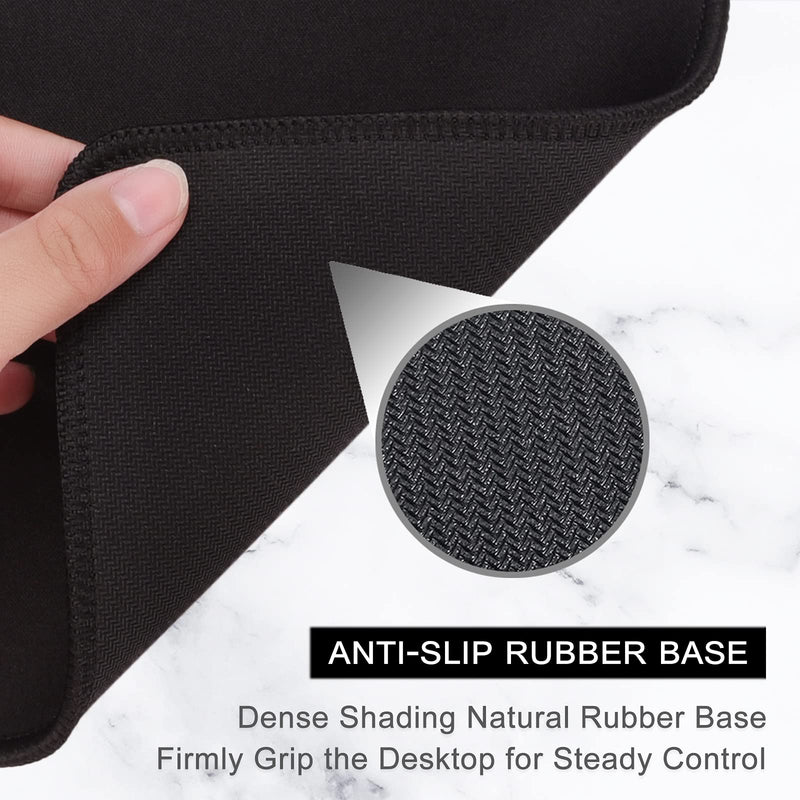 [Australia - AusPower] - Hsurbtra Mouse Pad, Premium-Textured Square Mousepad 10.2 x 8.3 Inch, Stitched Edge Anti-Slip Waterproof Rubber Mouse Mat, Pretty Cute Mouse Pad for Office Gaming Laptop Women Kids Jet Black 